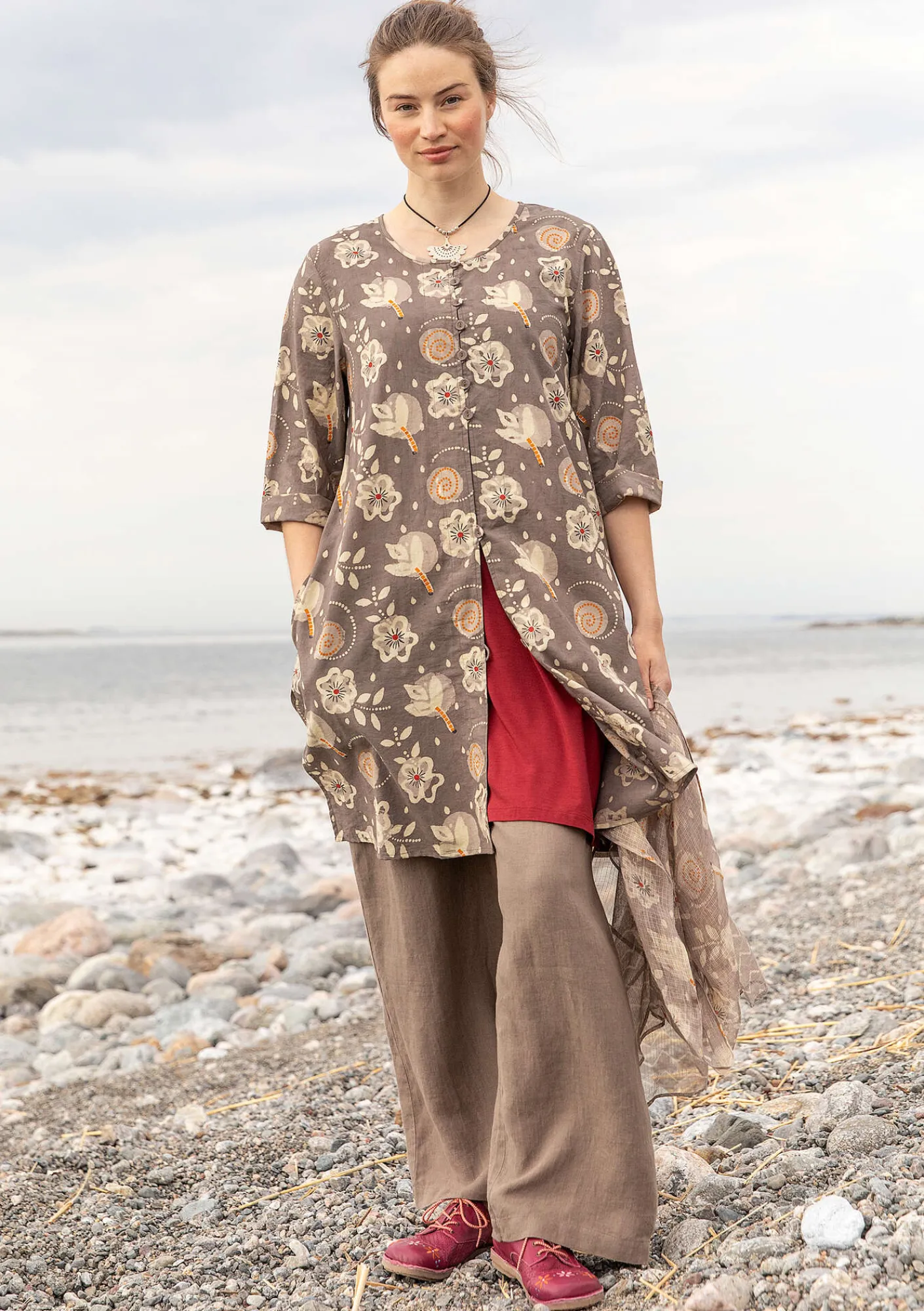 Gudrun Sjödén Kleider>Webkleid „Kamala“ aus Bio-Baumwolle Kashish