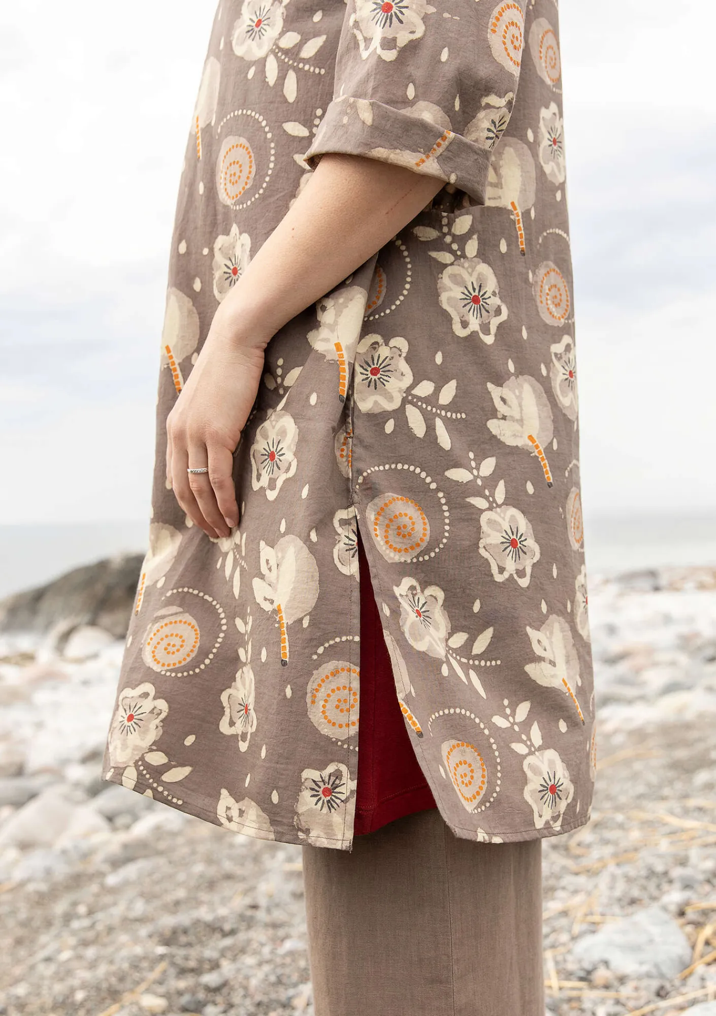 Gudrun Sjödén Kleider>Webkleid „Kamala“ aus Bio-Baumwolle Kashish