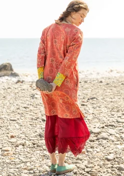 Gudrun Sjödén Kleider>Webkleid „Kamala“ aus Bio-Baumwolle Henna