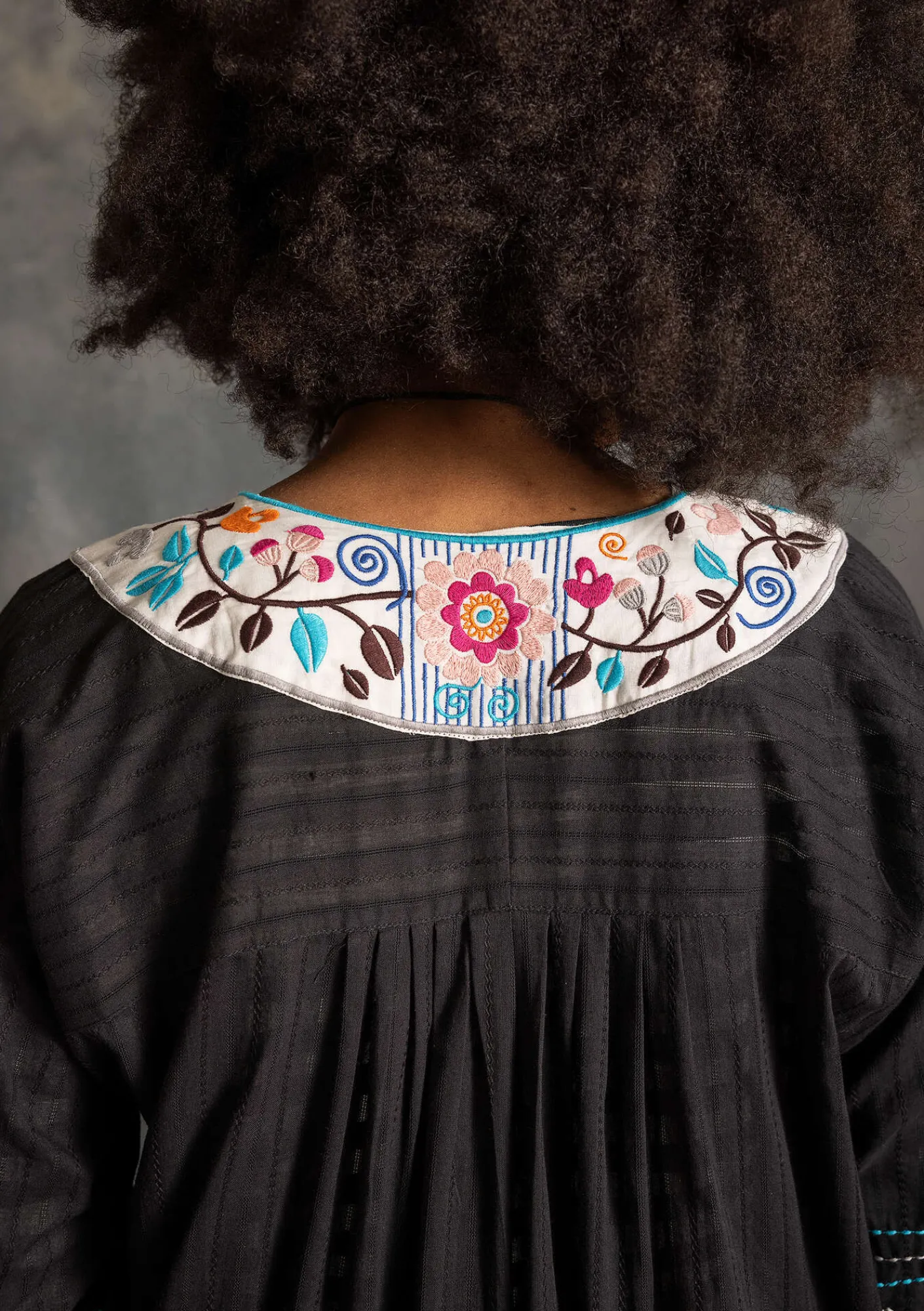 Gudrun Sjödén Kleider>Webkleid „Kristina“ aus Bio-Baumwolle Schwarz