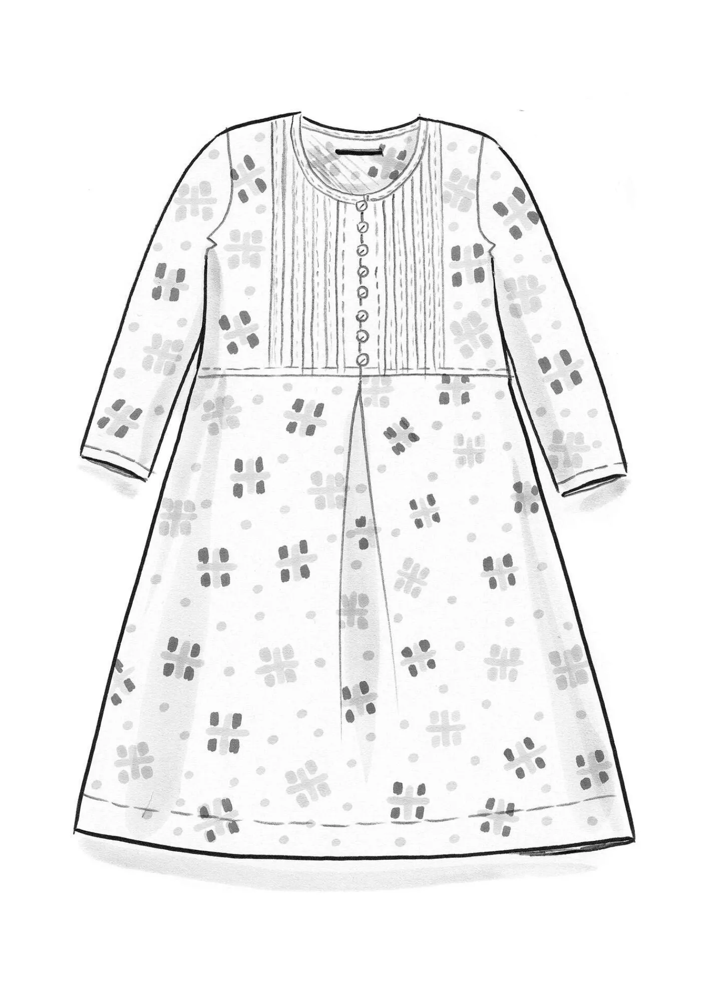 Gudrun Sjödén Kleider>Webkleid „Neela“ aus Bio-Baumwolle Sandgrün