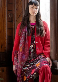 Gudrun Sjödén Accessoires|Schals Und Tücher>Webschal „Fyrverkeri“ aus Wolle Aubergine