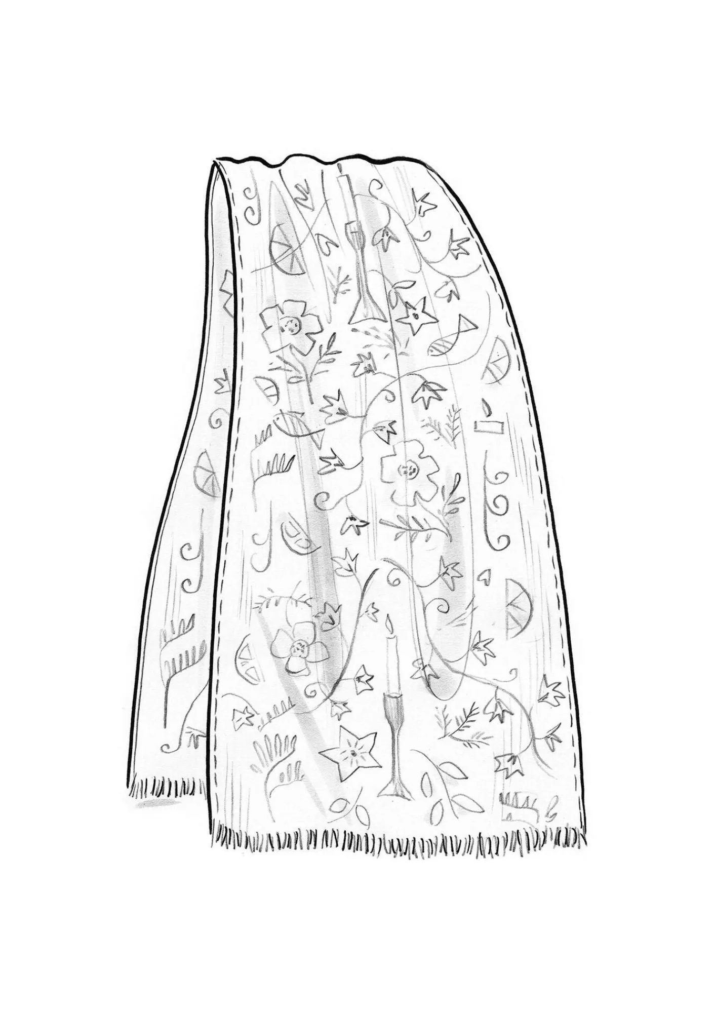 Gudrun Sjödén Accessoires|Schals Und Tücher>Webschal „Fyrverkeri“ aus Wolle Schwarz