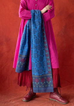 Gudrun Sjödén Accessoires>Webschal „Kamelia“ aus Bio-Baumwolle/Seide Indigoblau