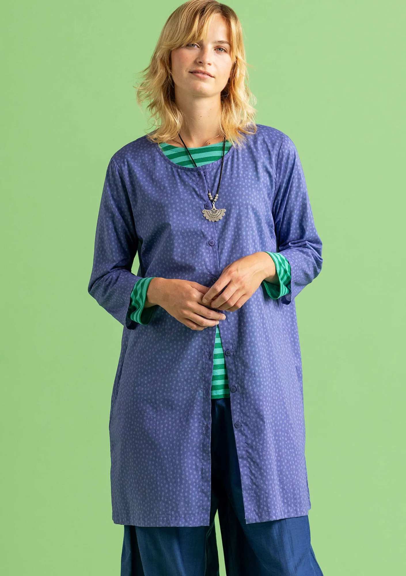 Gudrun Sjödén Tuniken>Webtunika „Monika“ aus Bio-Baumwolle Blauglöckchen