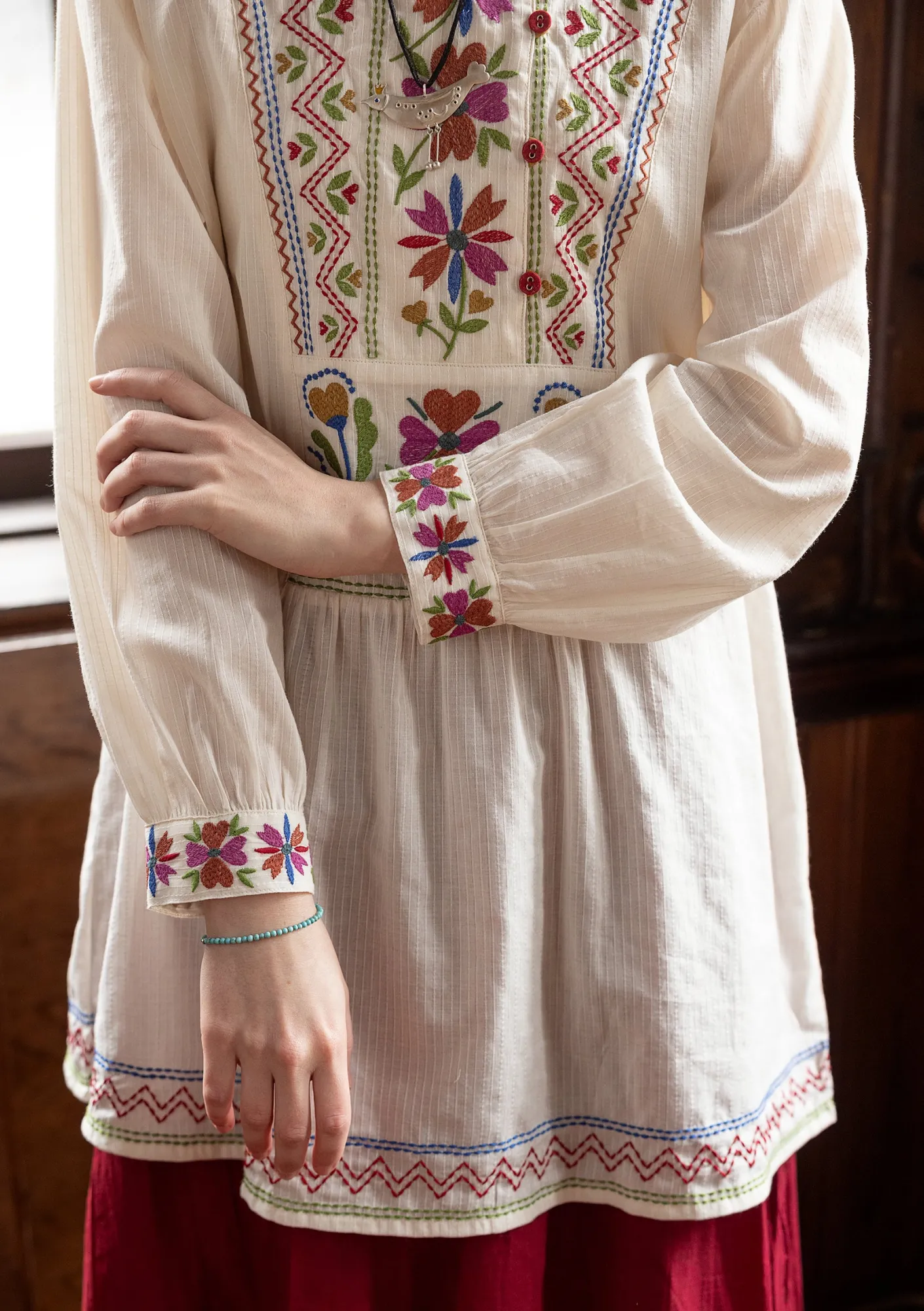 Gudrun Sjödén Tuniken>Webtunika „Wanja“ aus Bio-Baumwolle Feder