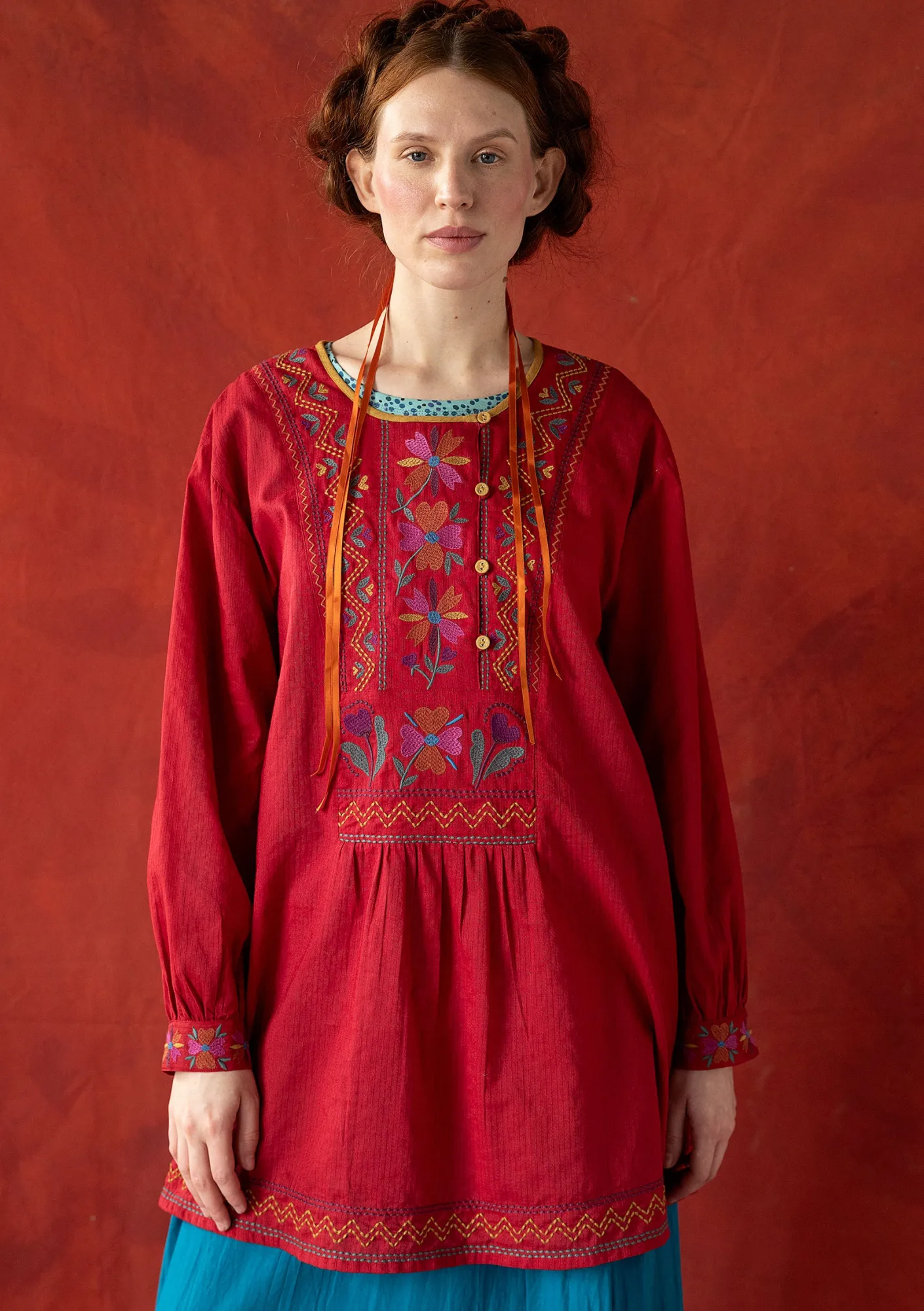 Gudrun Sjödén Tuniken>Webtunika „Wanja“ aus Bio-Baumwolle Mohn