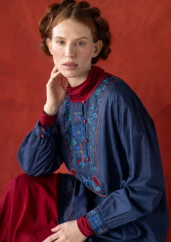 Gudrun Sjödén Tuniken>Webtunika „Wanja“ aus Bio-Baumwolle Indigo