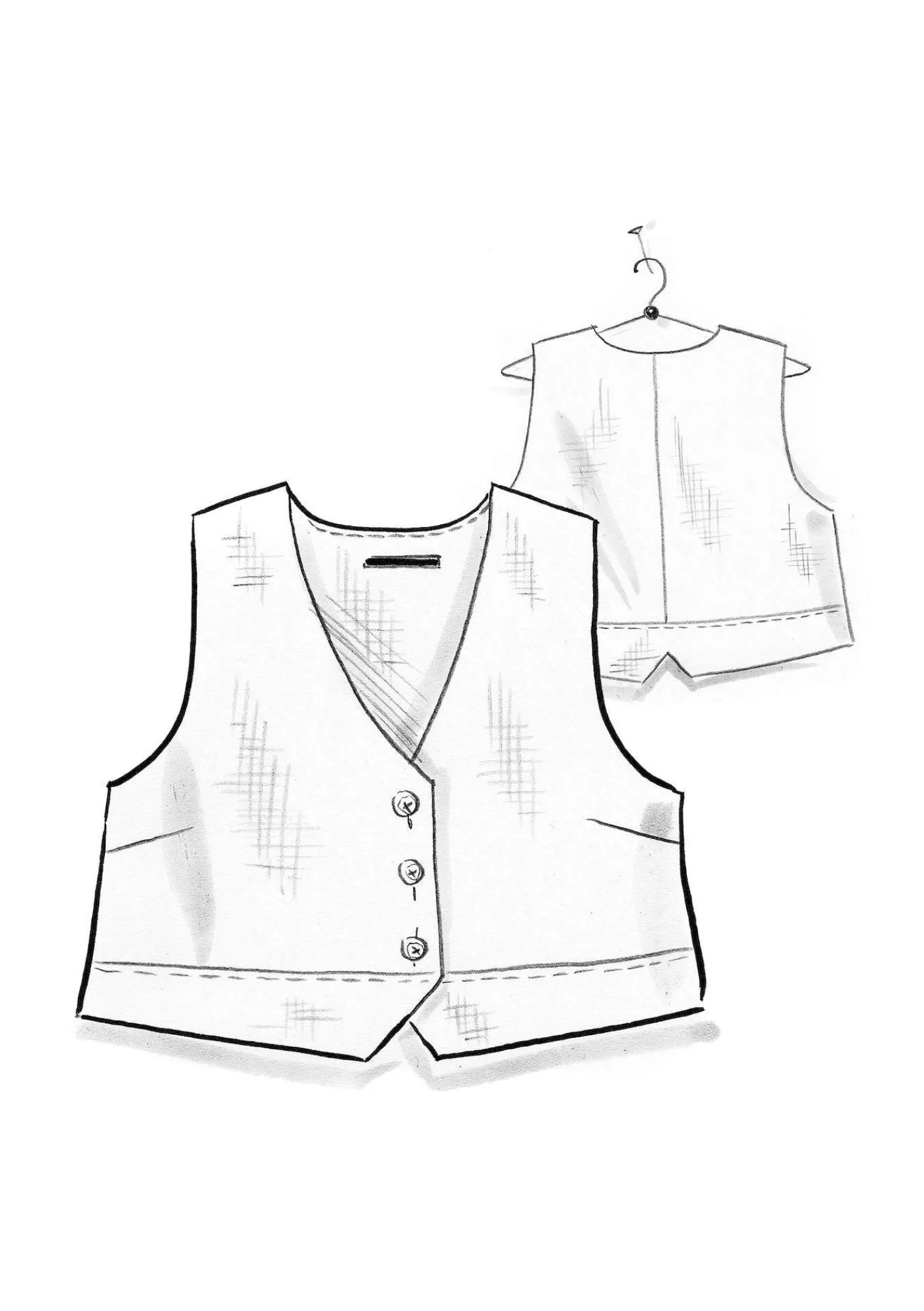 Gudrun Sjödén Westen>Weste „Stina“ aus Bio-Baumwollgewebe Tinte