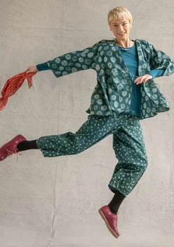 Gudrun Sjödén Blusen>Wickelbluse „Clay“ aus Bio-Baumwolle Indigogrün