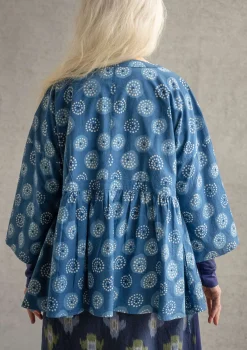 Gudrun Sjödén Blusen>Wickelbluse „Clay“ aus Bio-Baumwolle Indigo