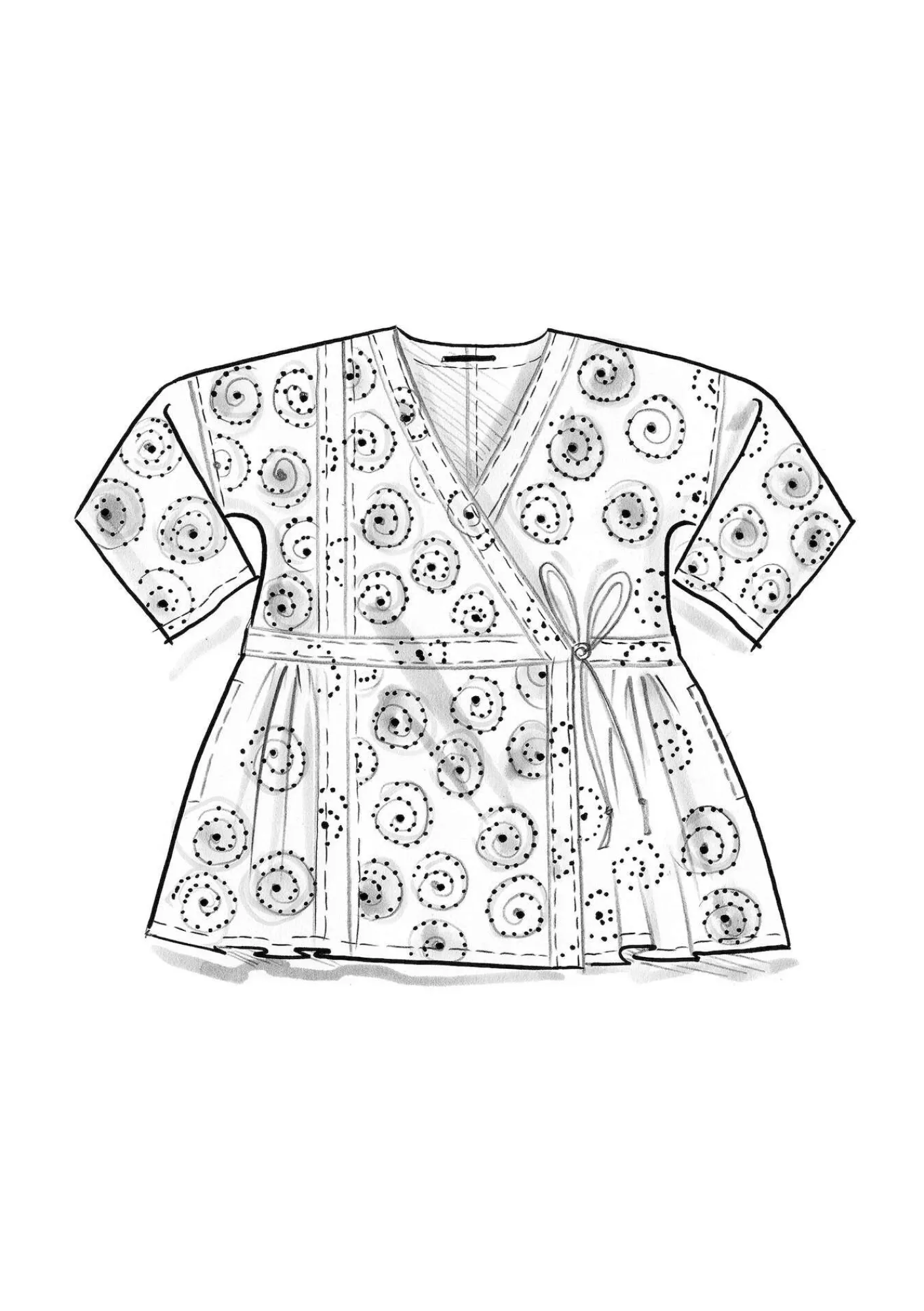 Gudrun Sjödén Blusen>Wickelbluse „Clay“ aus Bio-Baumwolle Kashish