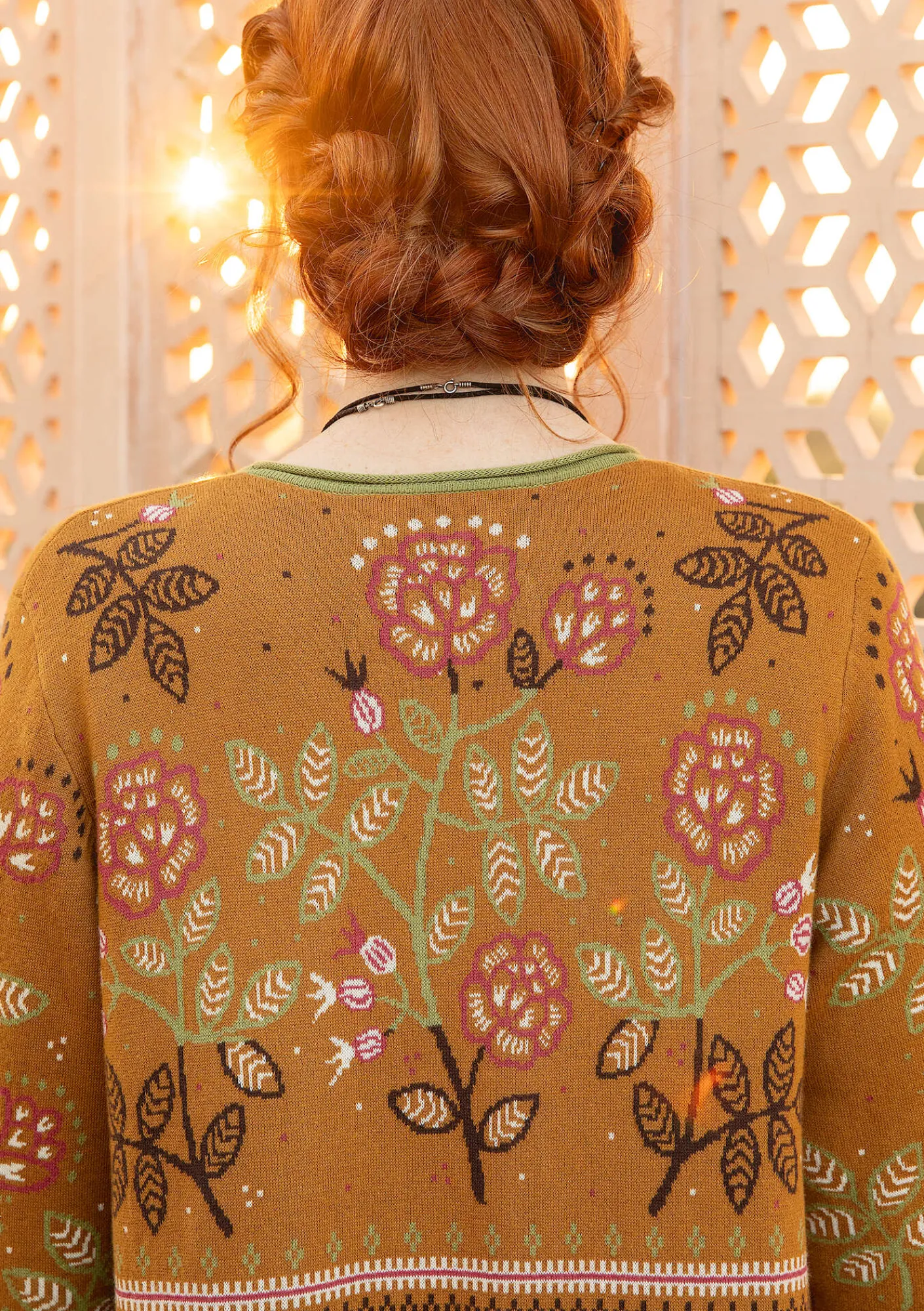 Gudrun Sjödén Strickjacken>Wickeljacke „Lisa“ aus Bio-/Recycling-Baumwolle Curry