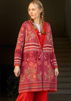 Gudrun Sjödén Strickjacken>Wickeljacke „Lisa“ aus Bio-/Recycling-Baumwolle Feige